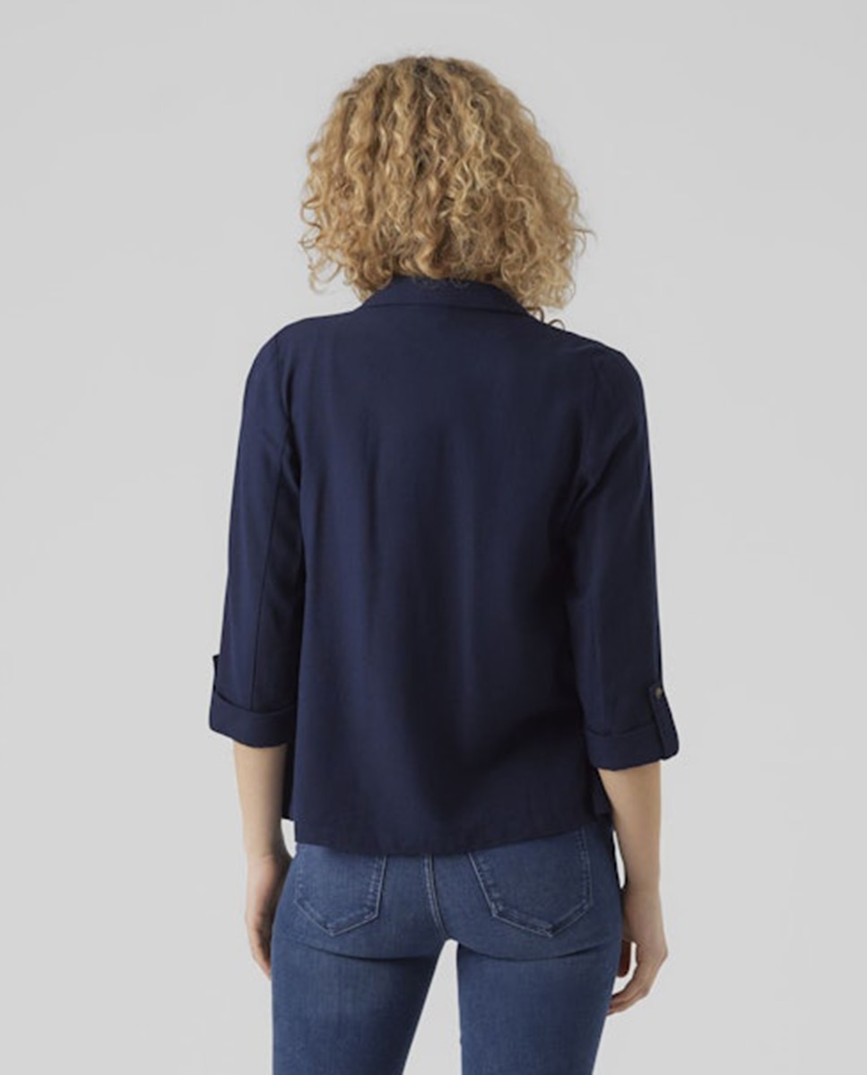 Imagen 2 de Blazer clásica de mujer abierta - Vero Moda - Blanco Azul marino