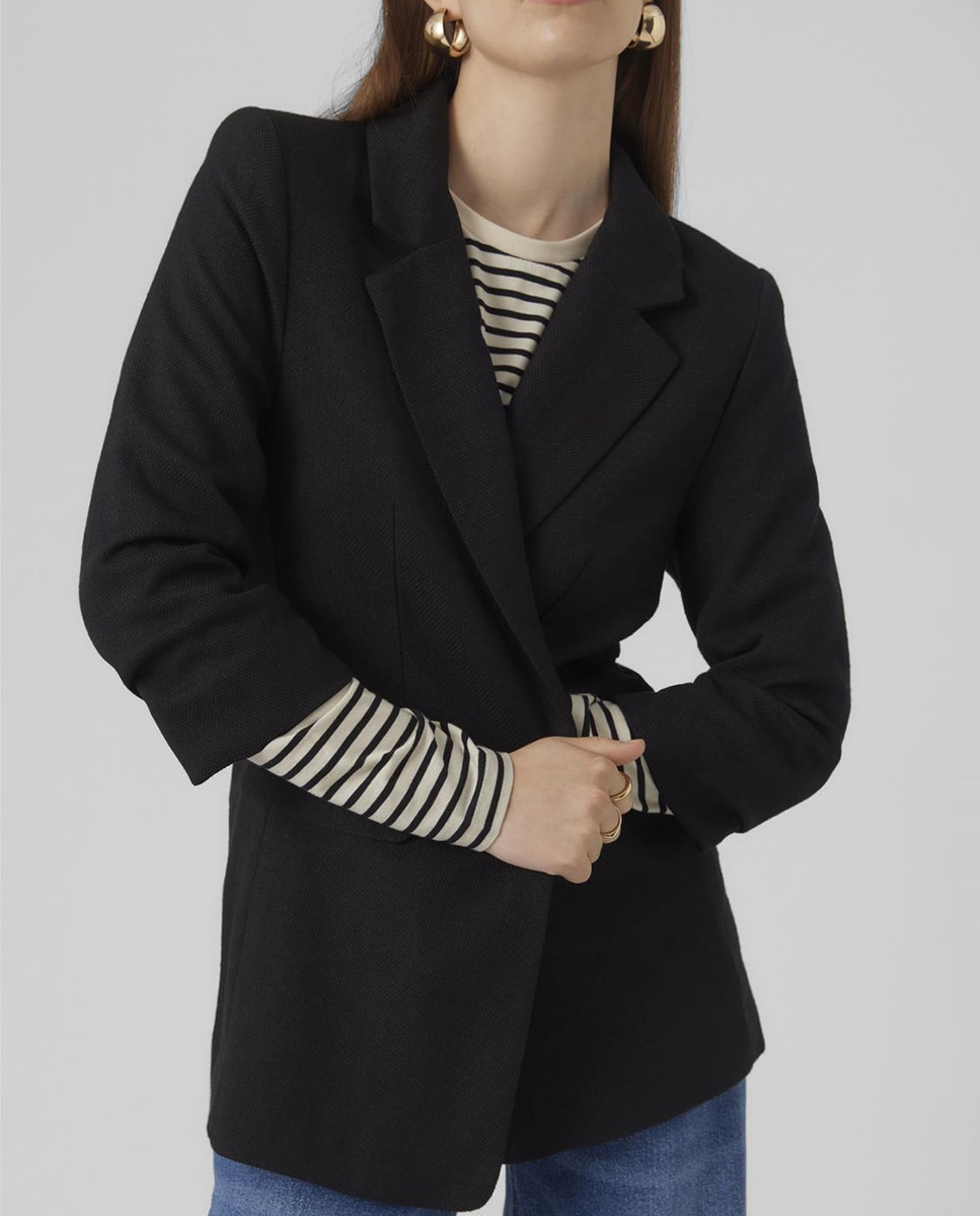 Blazer com Manga 3/4 Preto-3