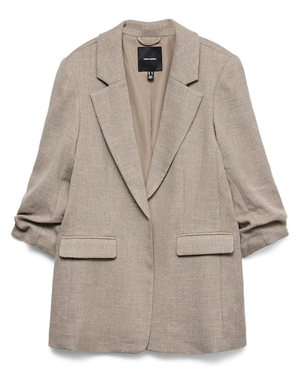 Blazer com Manga 3/4 Castanho-6