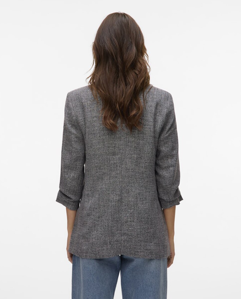 Blazer de mujer con manga francesa - Vero Moda - Marrón oscuro Gris oscuro-2