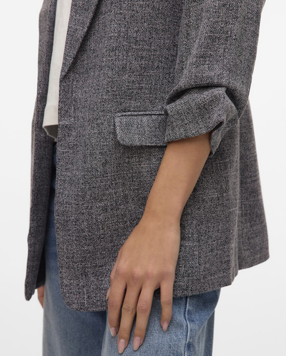 Blazer de mujer con manga francesa - Vero Moda - Marrón oscuro Gris oscuro-3