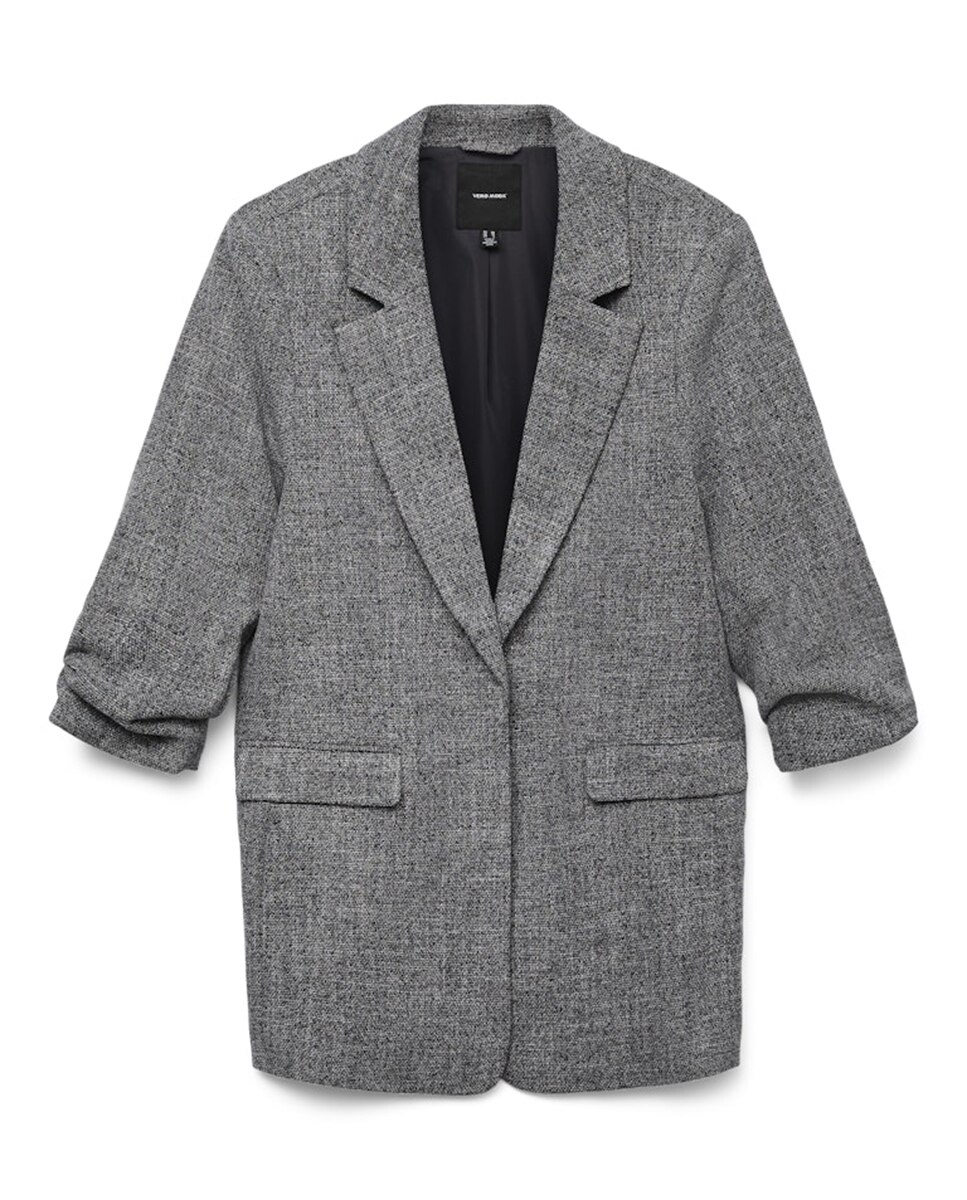 Blazer de mujer con manga francesa - Vero Moda - Marrón oscuro Gris oscuro-5