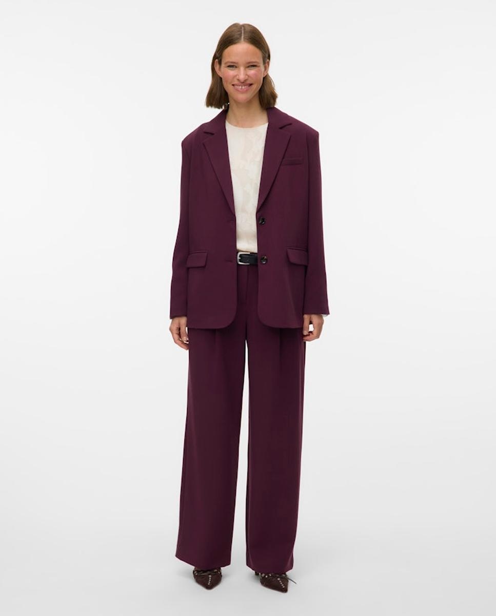 Blazer Oversize com Fecho de Botões Grená-2