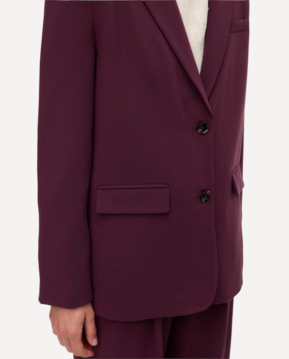 Blazer Oversize com Fecho de Botões Grená-3