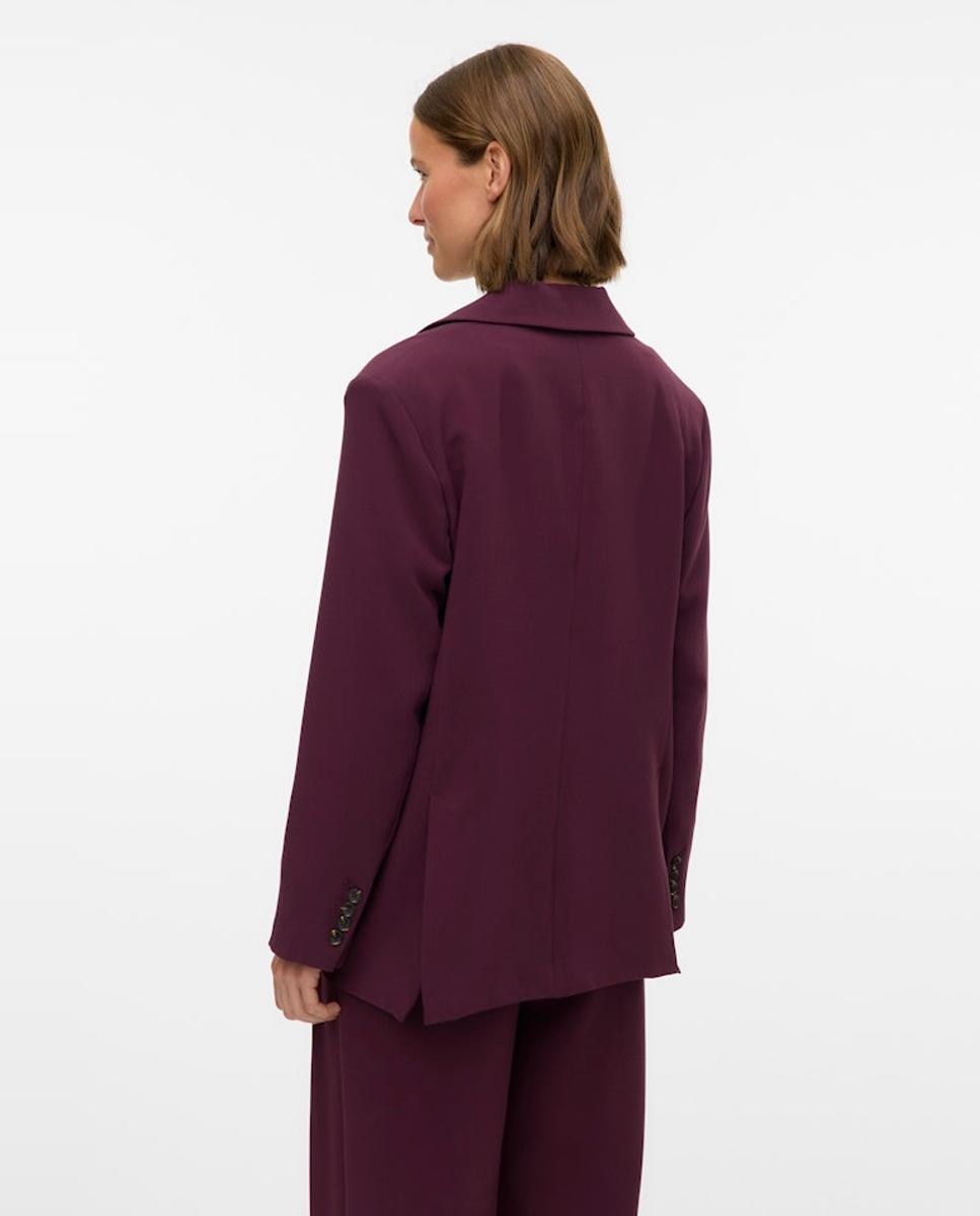 Blazer Oversize com Fecho de Botões Grená-4