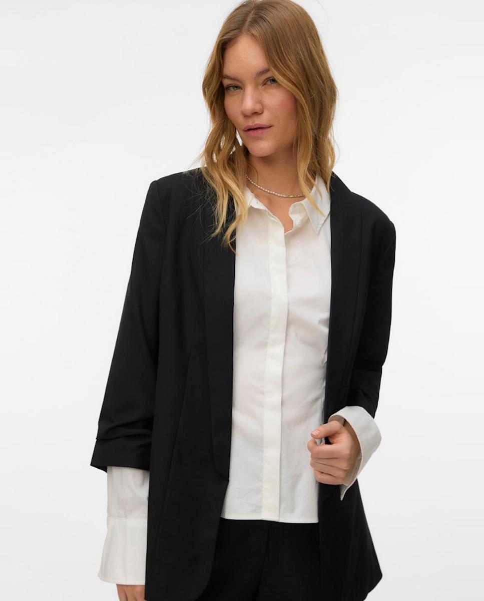 Vero Moda - Blazer de corte regular de mujer con mangas fruncidas.