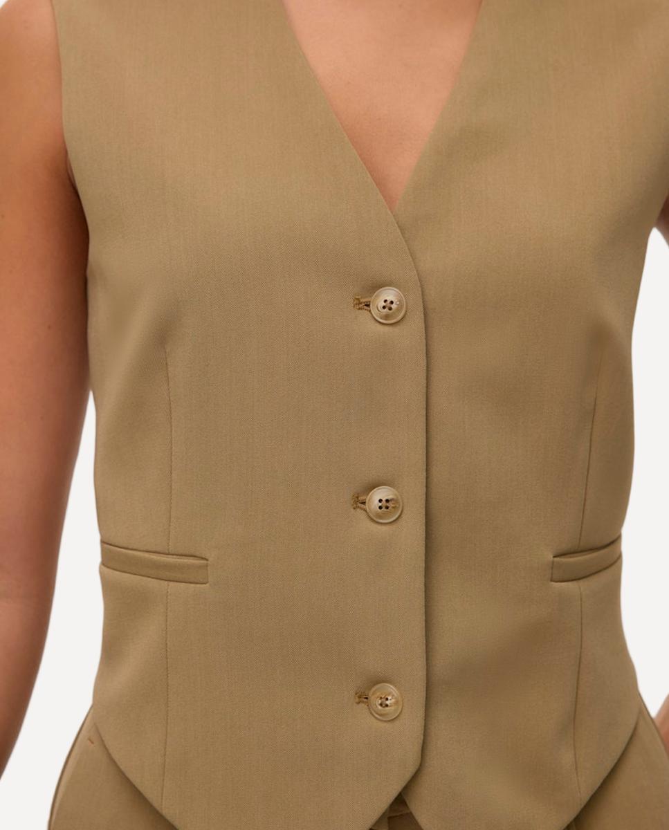 Chaleco de vestir de mujer terminado en pico - Vero Moda - Camel Camel-2