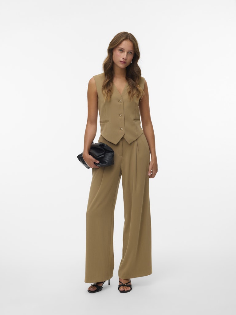Chaleco de vestir de mujer terminado en pico - Vero Moda - Camel Camel-4