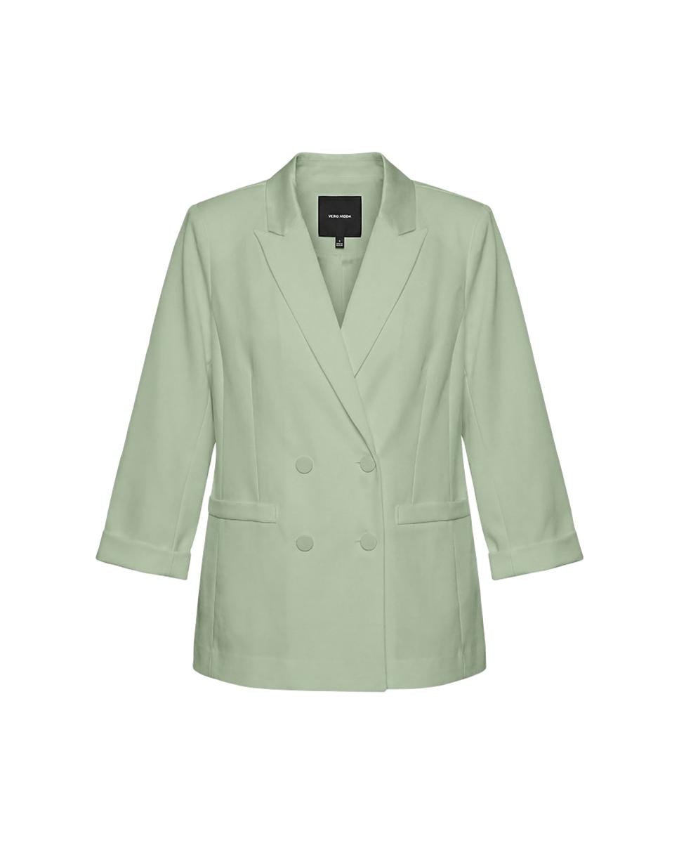 Blazer Clássico com Botão Duplo Verde Água-3