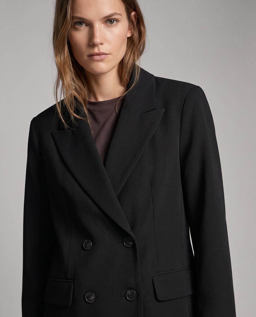 Blazer Clássico com Botão Duplo Preto-2