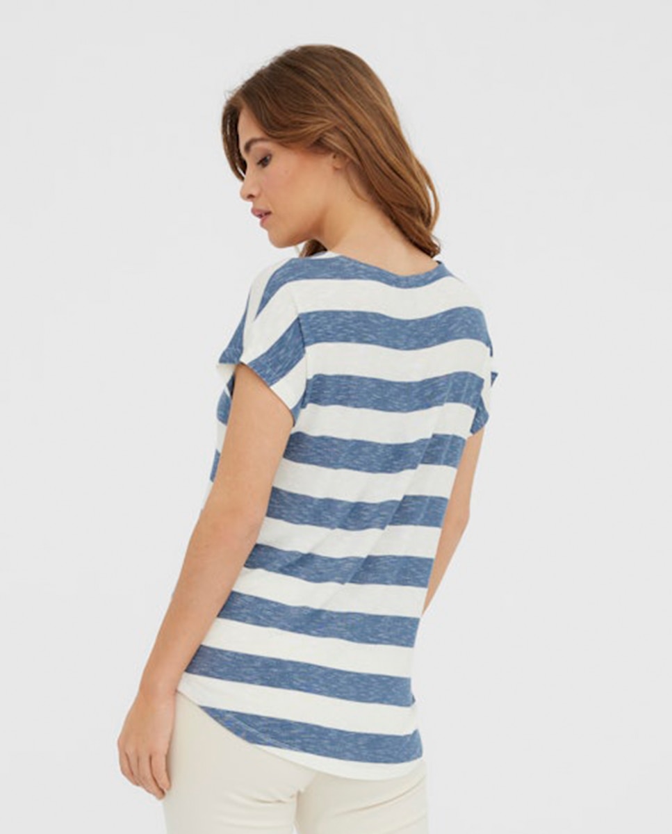 T-shirt de mulher com manga curta Azul-claro-2