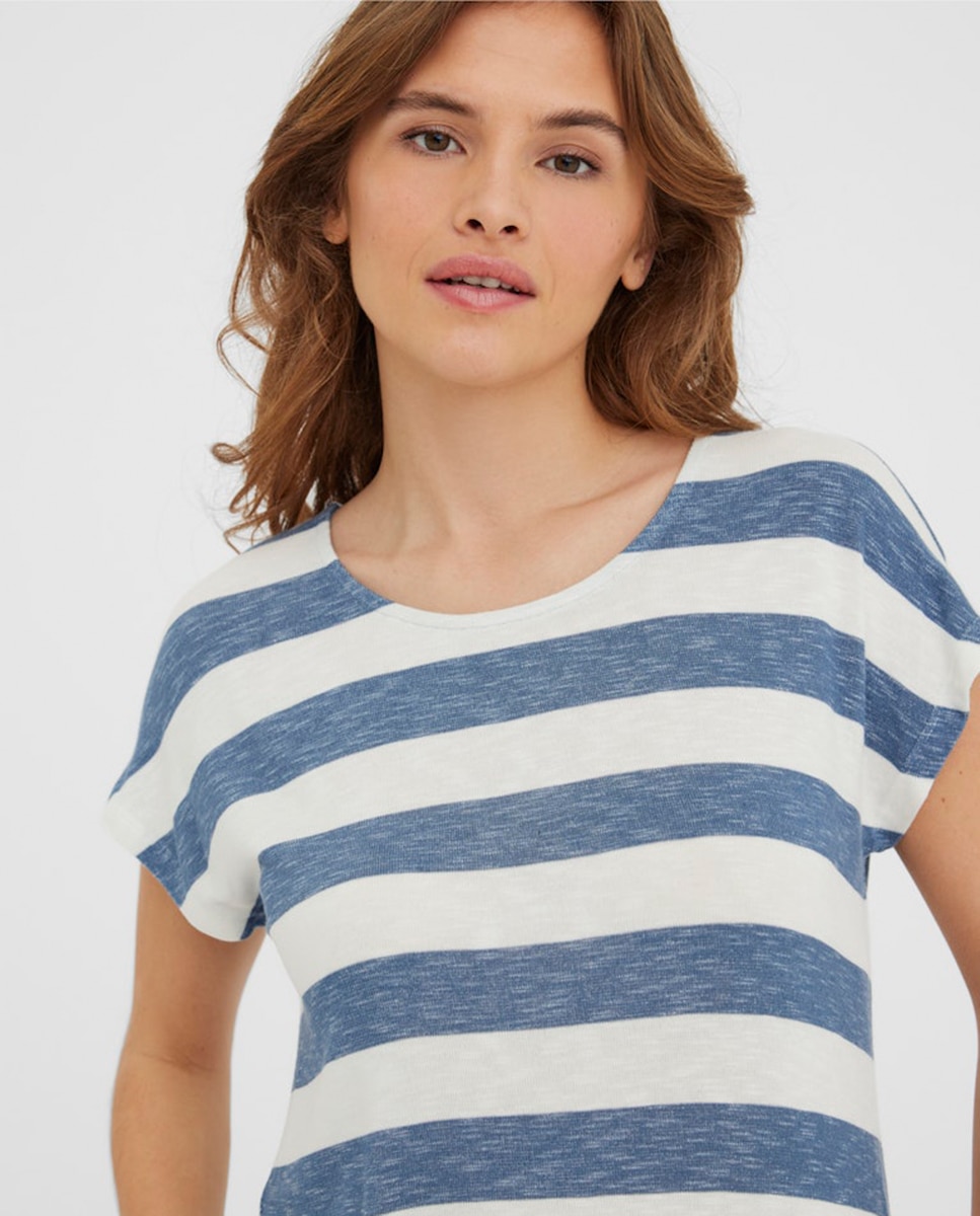 T-shirt de mulher com manga curta Azul-claro-3