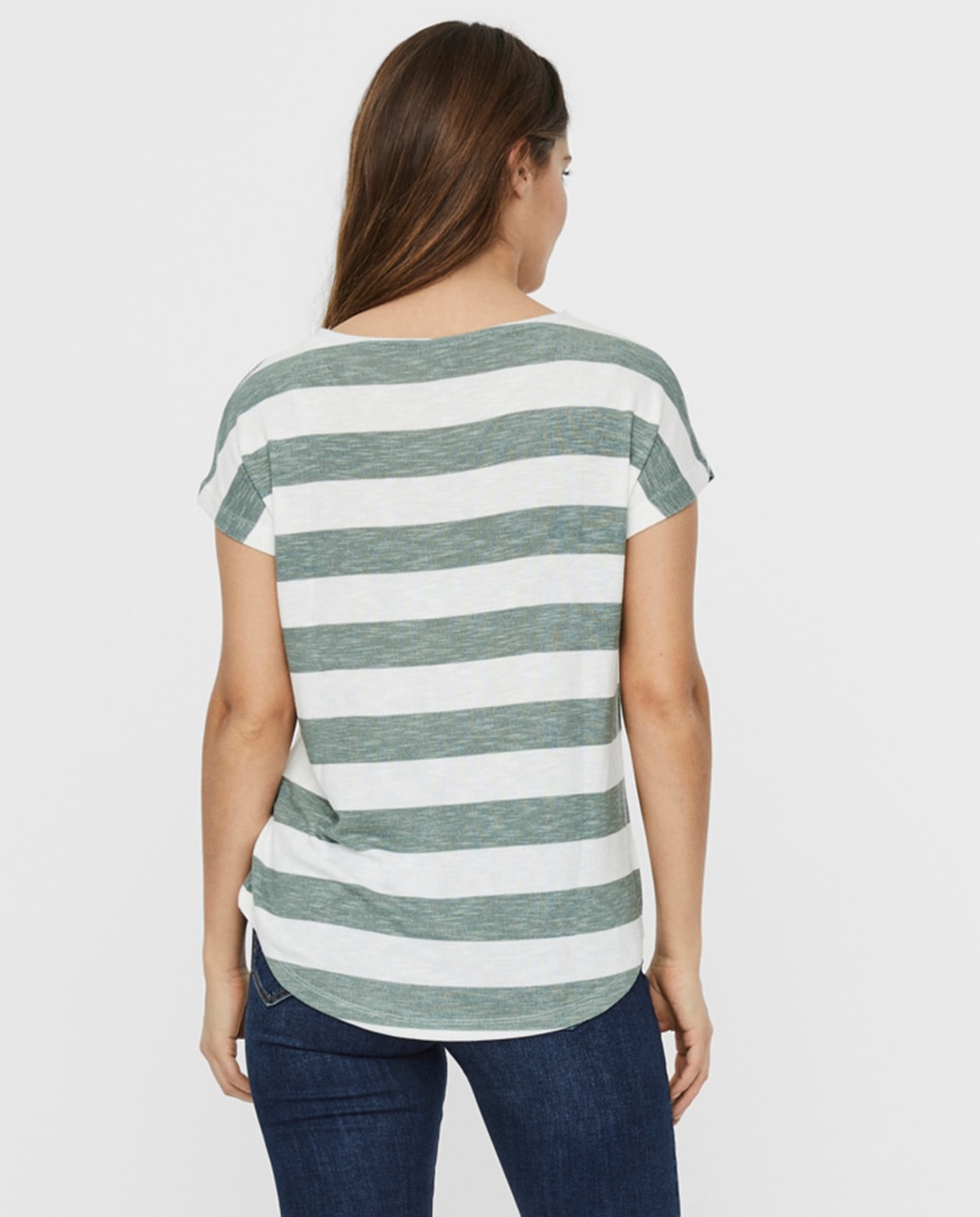T-shirt de mulher de manga curta e decote redondo Musgo-2