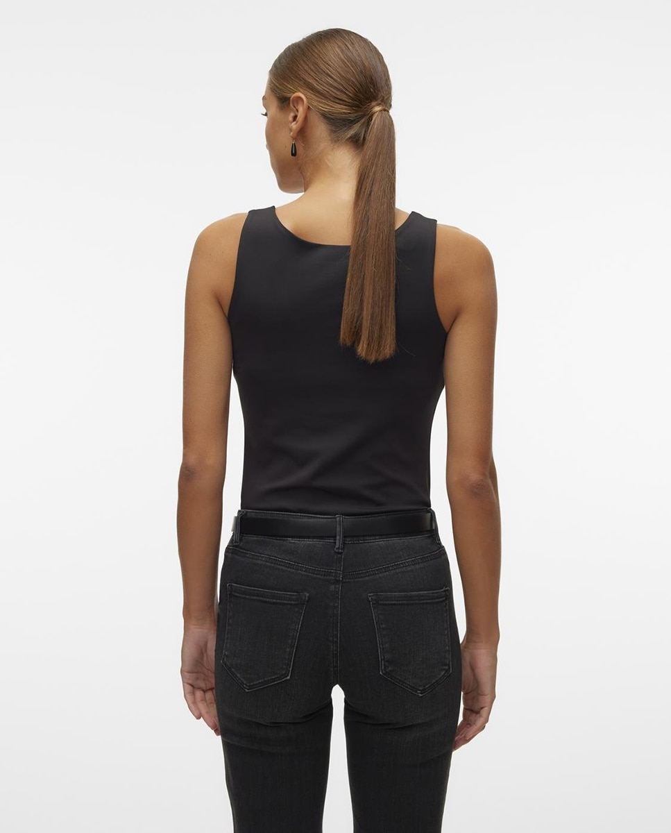 Top con escote cuadrado de mujer sin mangas - Vero Moda - Negro Negro-2