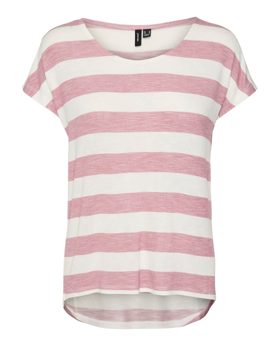 T-shirt de mulher de manga curta e decote redondo Branco-5