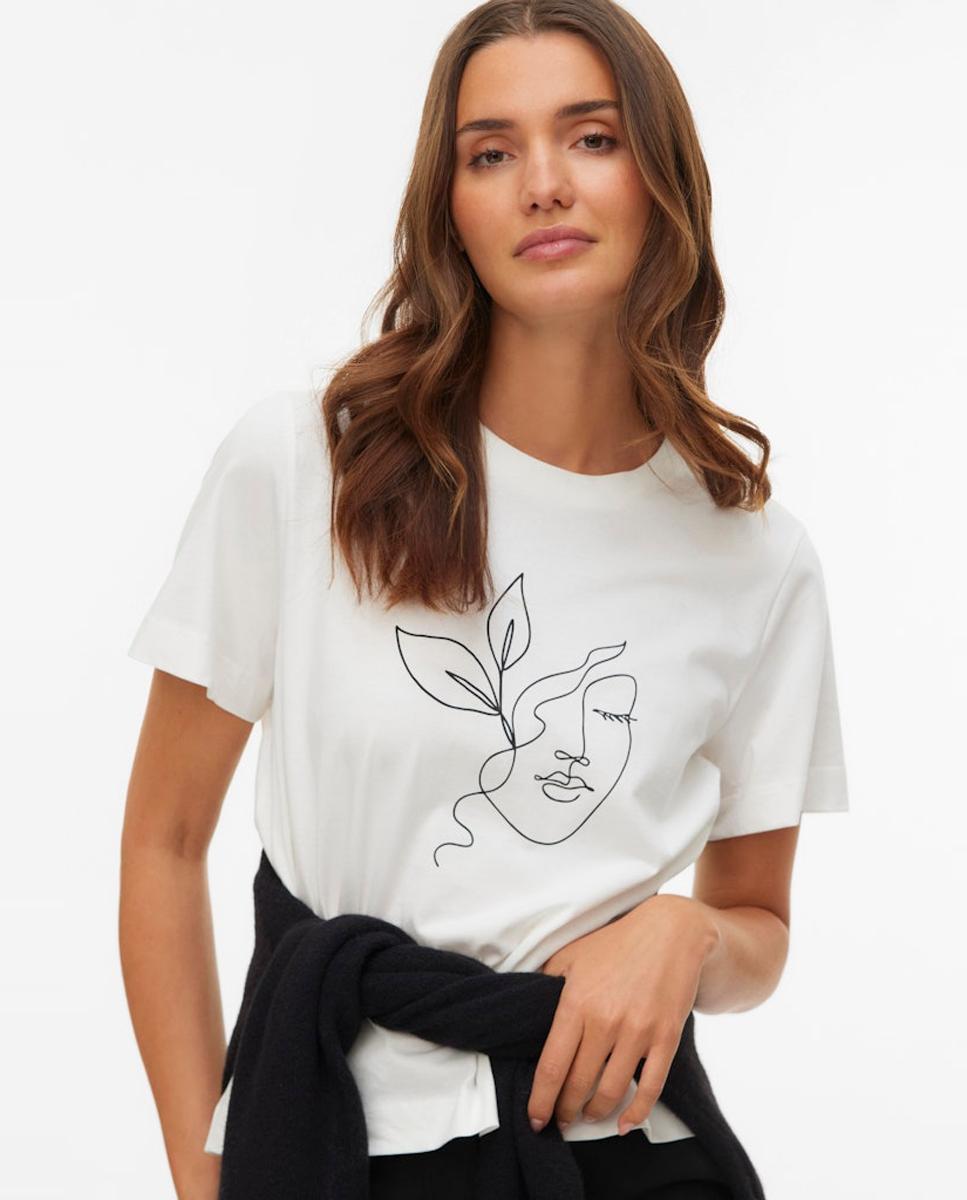 Vero Moda - Camiseta manga corta de mujer estampada.