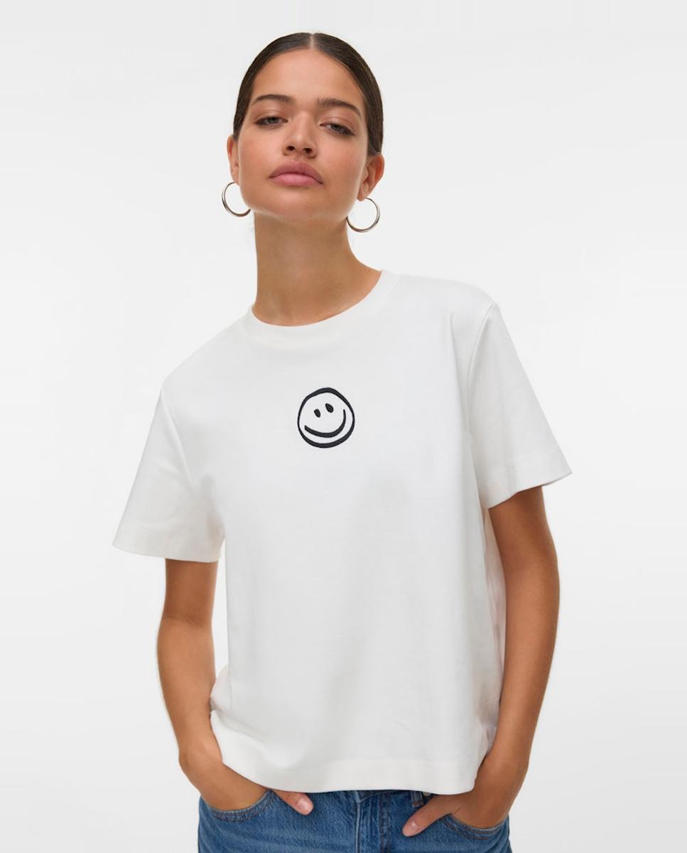 Vero Moda - Camiseta básica de mujer con estampado.