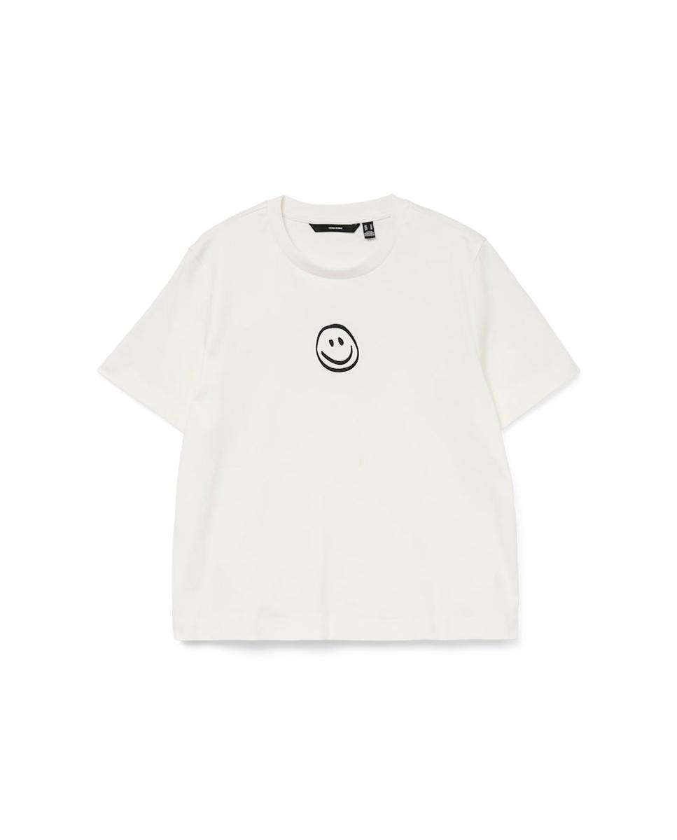T-shirt Básica com Estampado Branco-4
