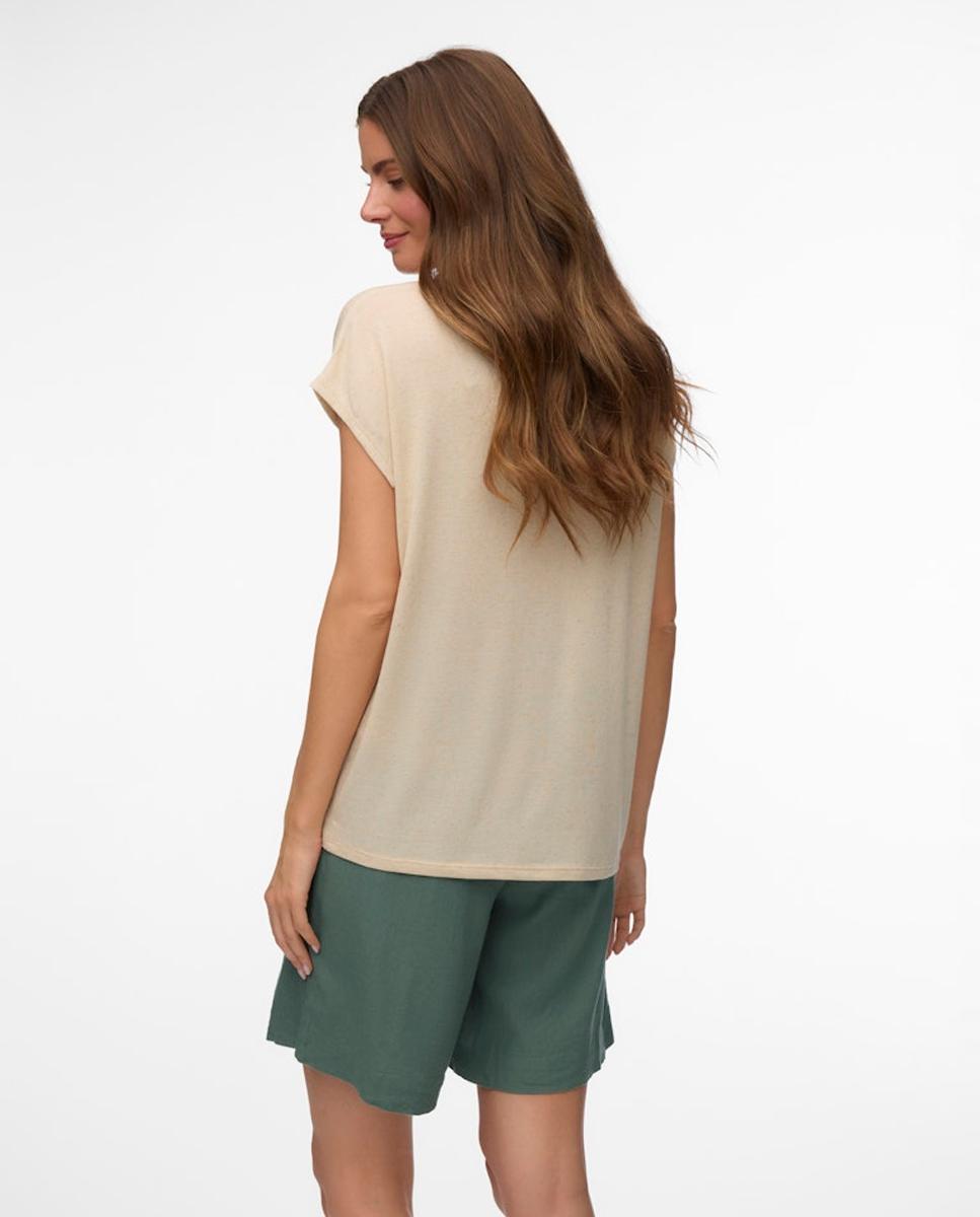 T-shirt Folgada com Decote Redondo Branco-gelo-2