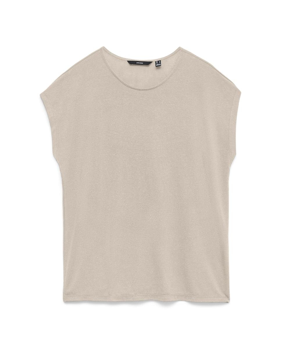 T-shirt Folgada com Decote Redondo Branco-gelo-4