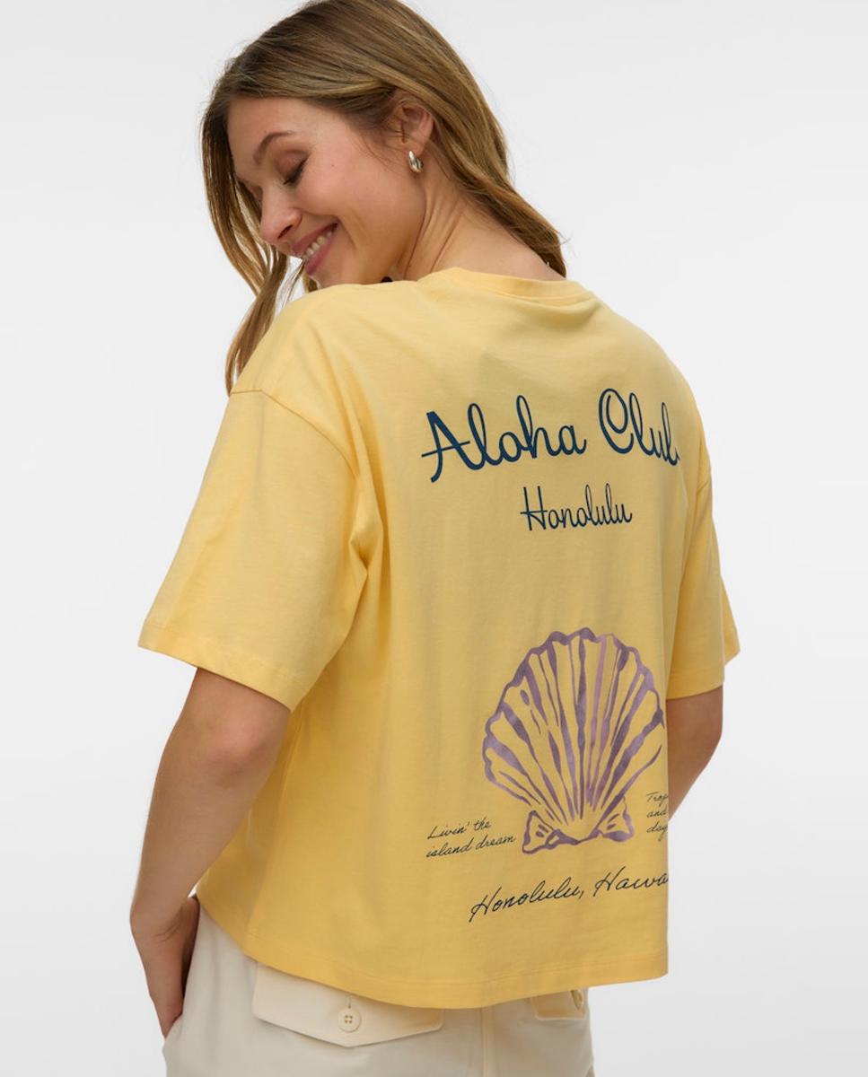 Vero Moda - Camiseta de manga corta de mujer estampada.
