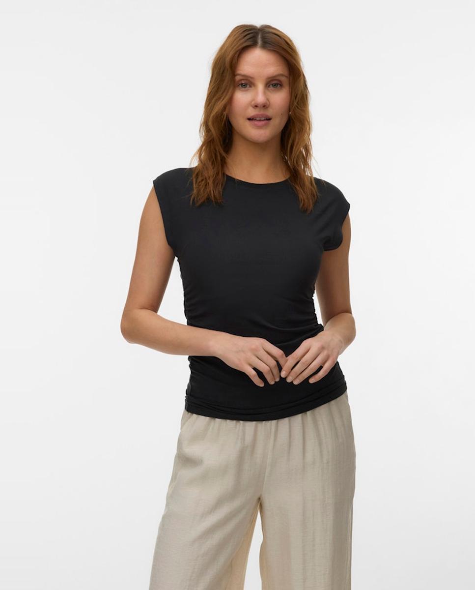 Vero Moda - Camiseta entalla de mujer con costuras ceñidas.