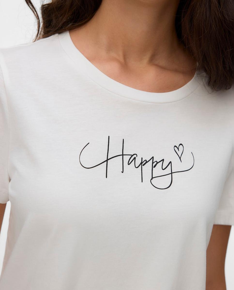T-shirt de manga curta com estampado Branco-2
