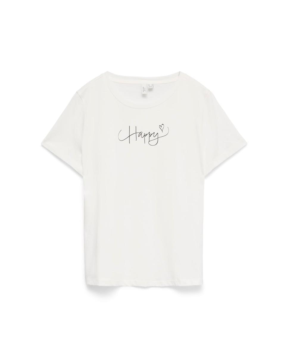 T-shirt de manga curta com estampado Branco-5