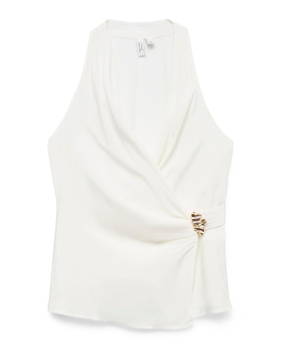 Top halter de mujer efecto cruzado - Vero Moda - Blanco Blanco-5