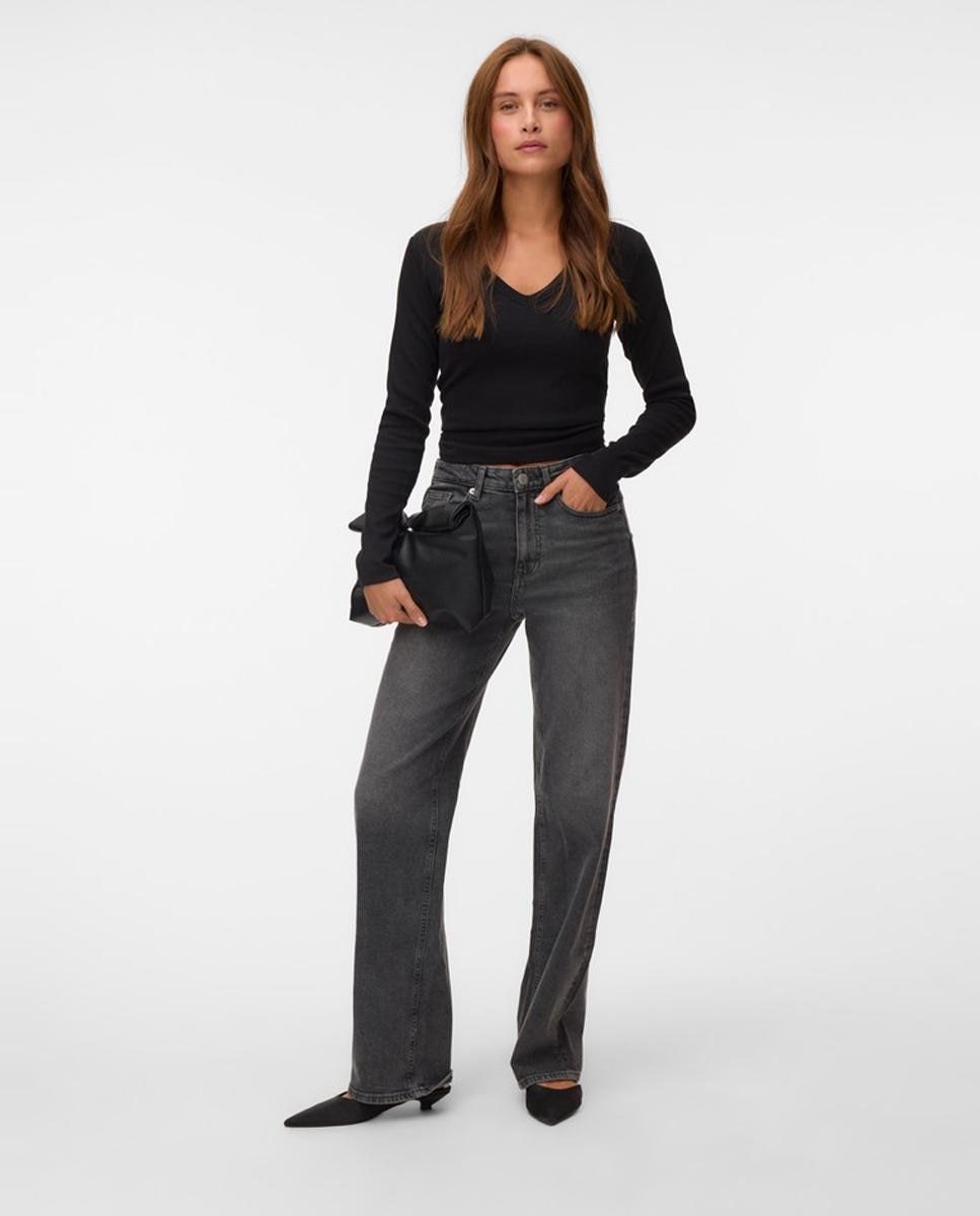 Imagen 4 de Camiseta manga larga cuello pico - Vero Moda - Negro Negro