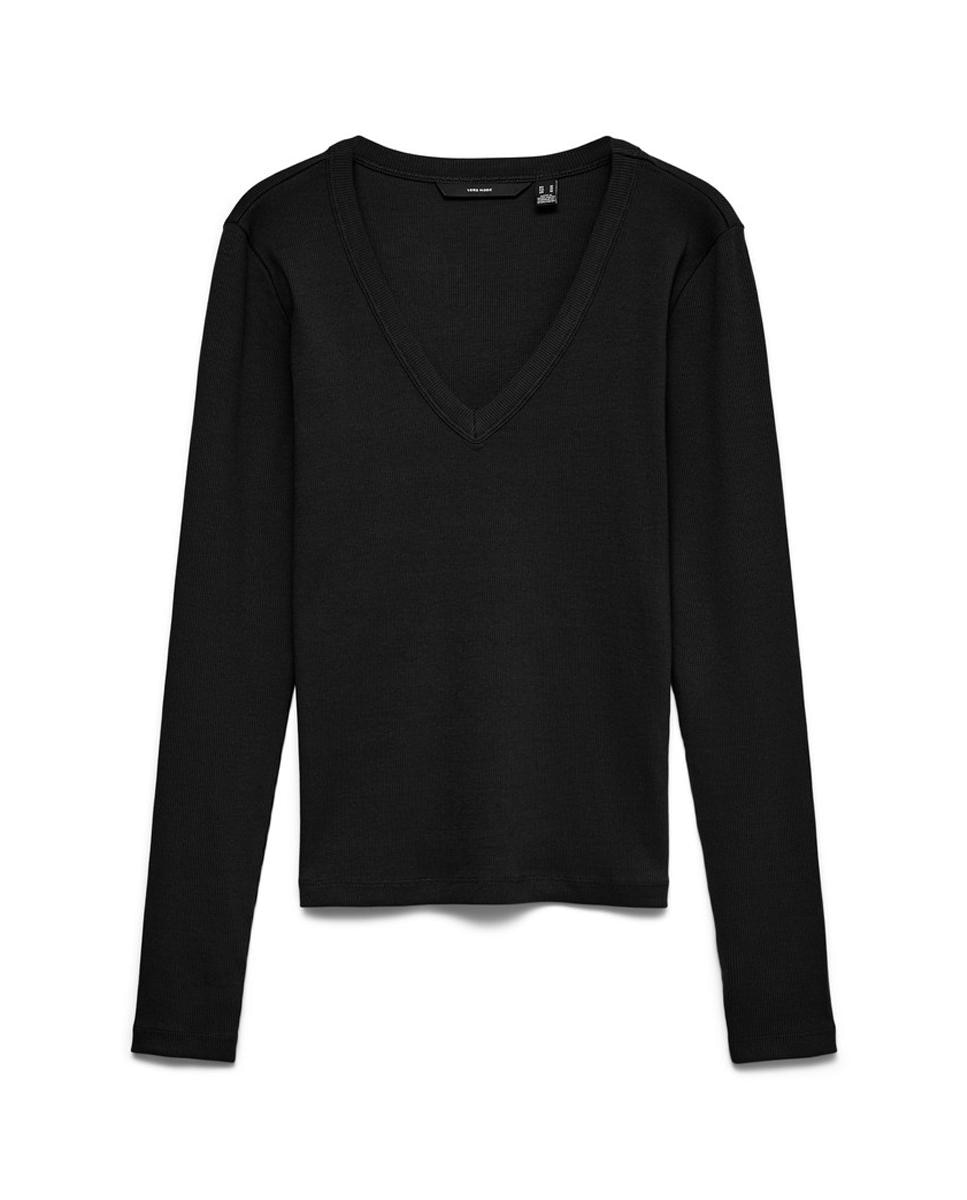 Imagen 5 de Camiseta manga larga cuello pico - Vero Moda - Negro Negro