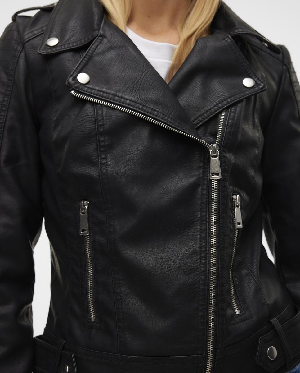 Cazadora biker de mujer de polipiel · Vero Moda · El Corte Inglés