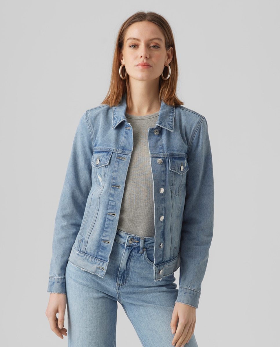 Vero Moda - Cazadora clásica de mujer vaquera.
