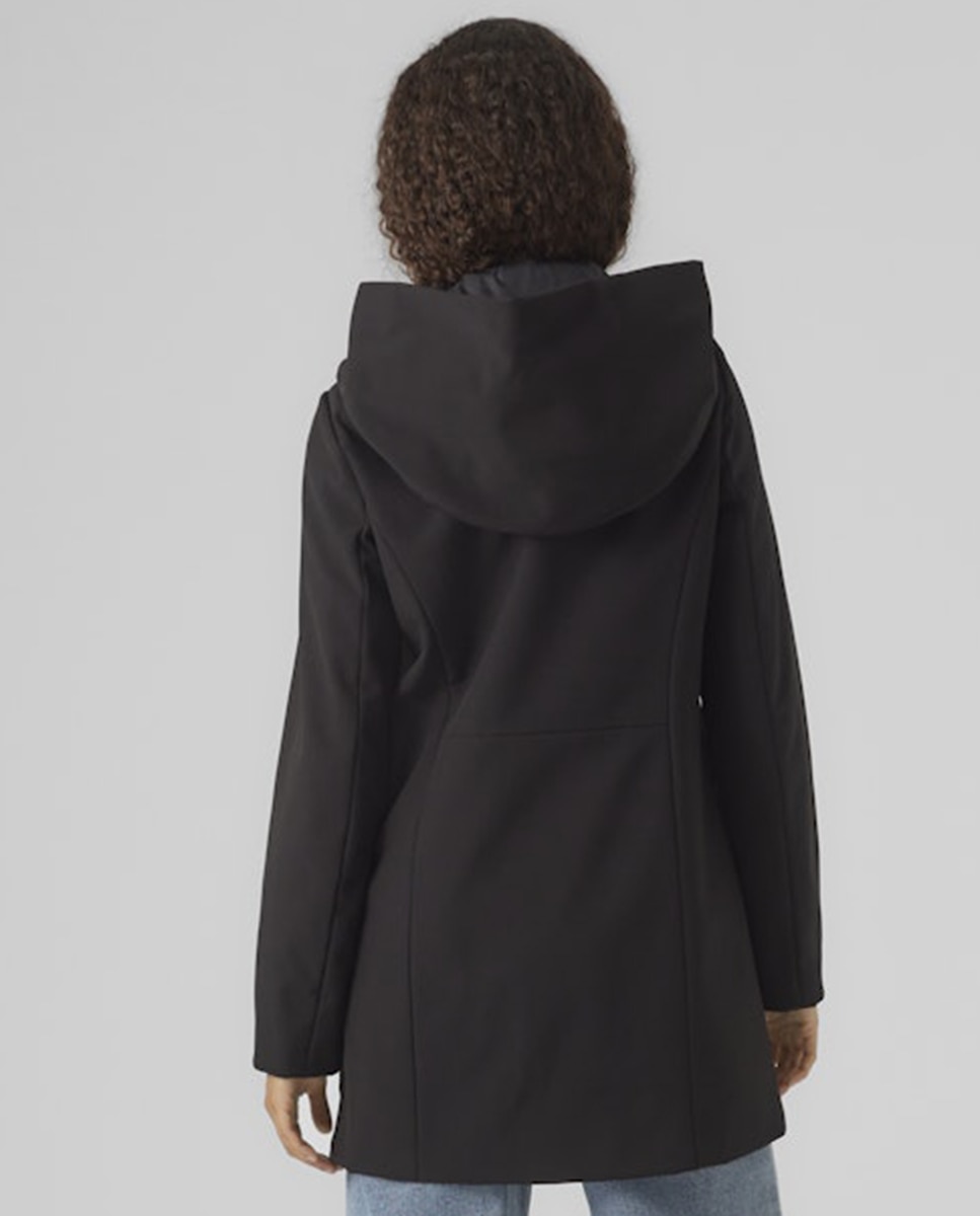 Sobretudo Midi com Capuz Preto-2