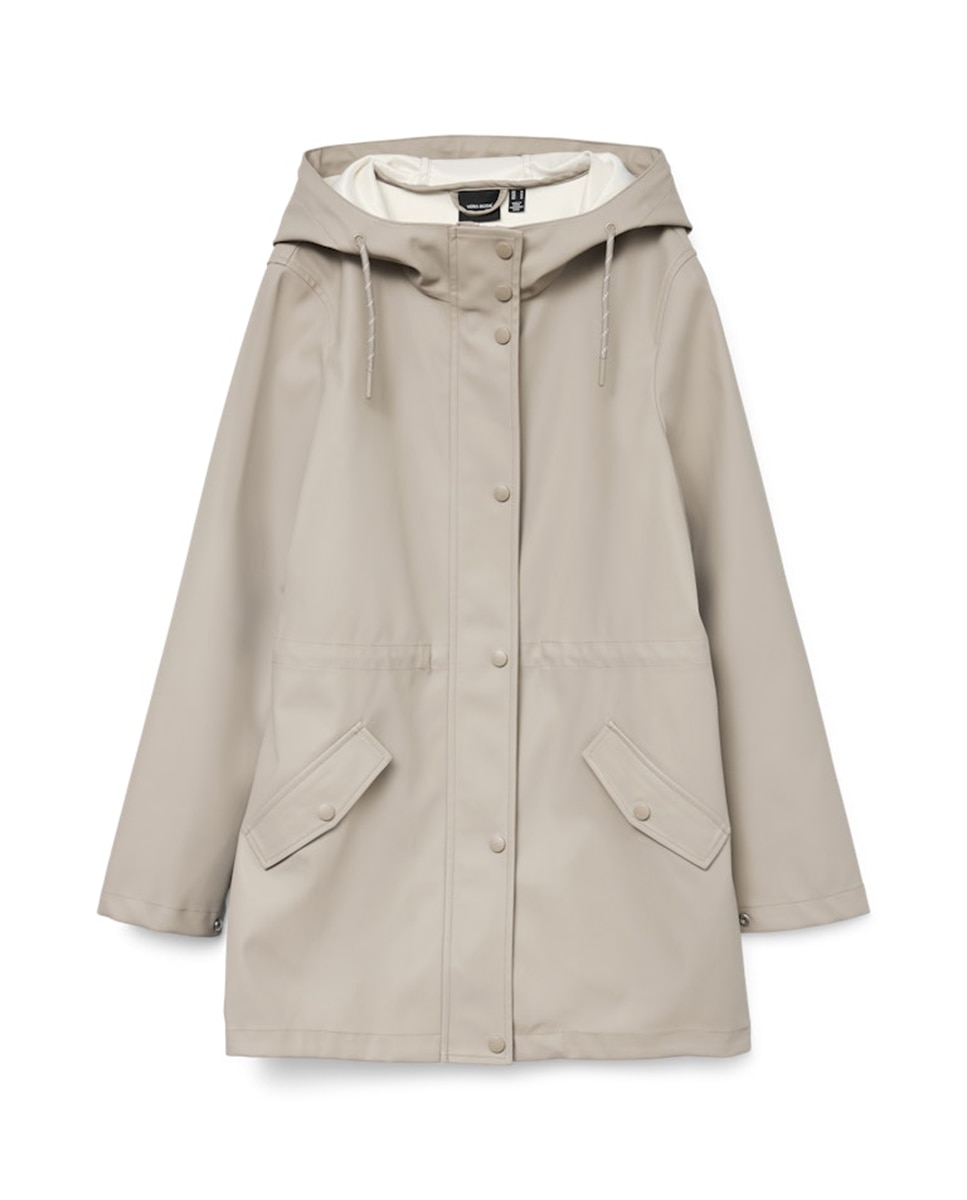 Impermeável de manga comprida com capuz Branco-gelo-5