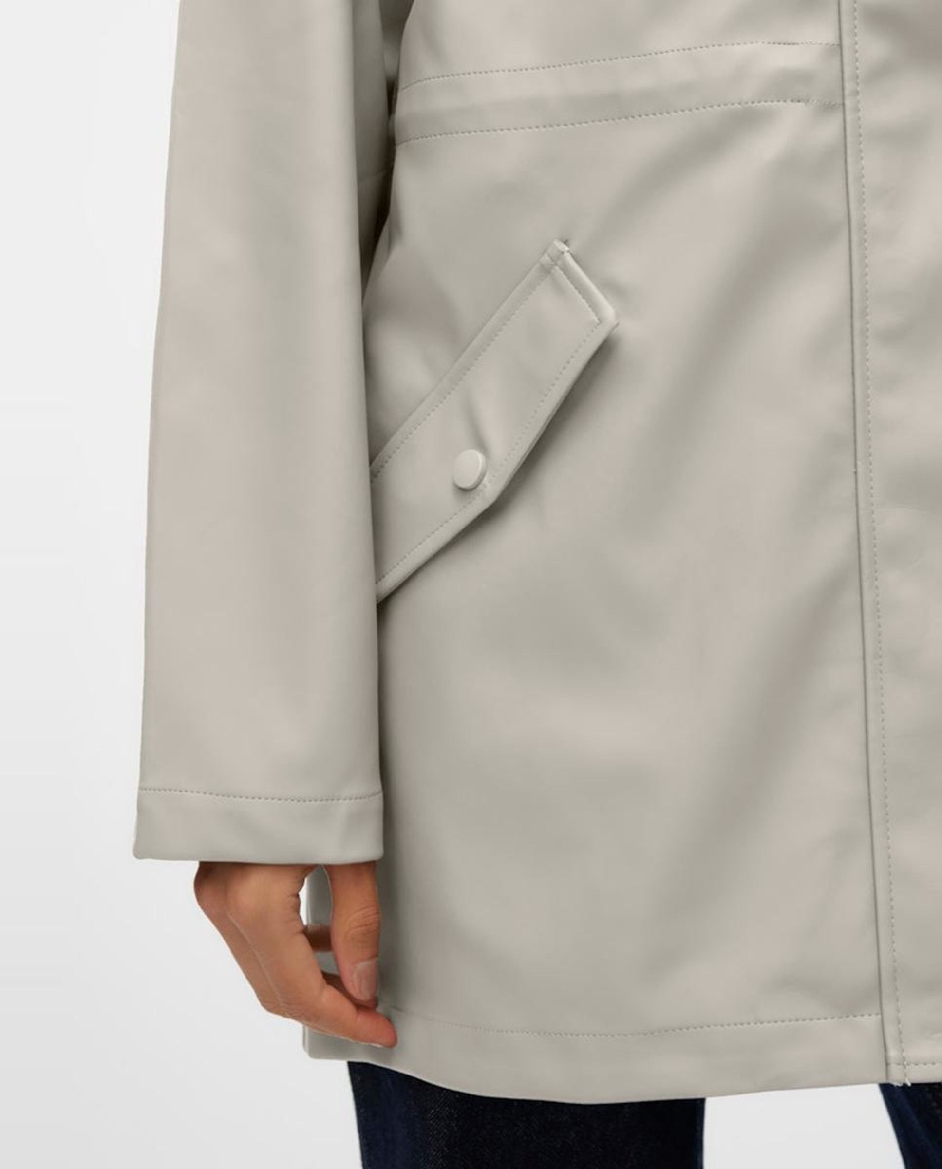 Chubasquero de mujer manga larga con capucha - Vero Moda - Azul índigo Gris claro-3