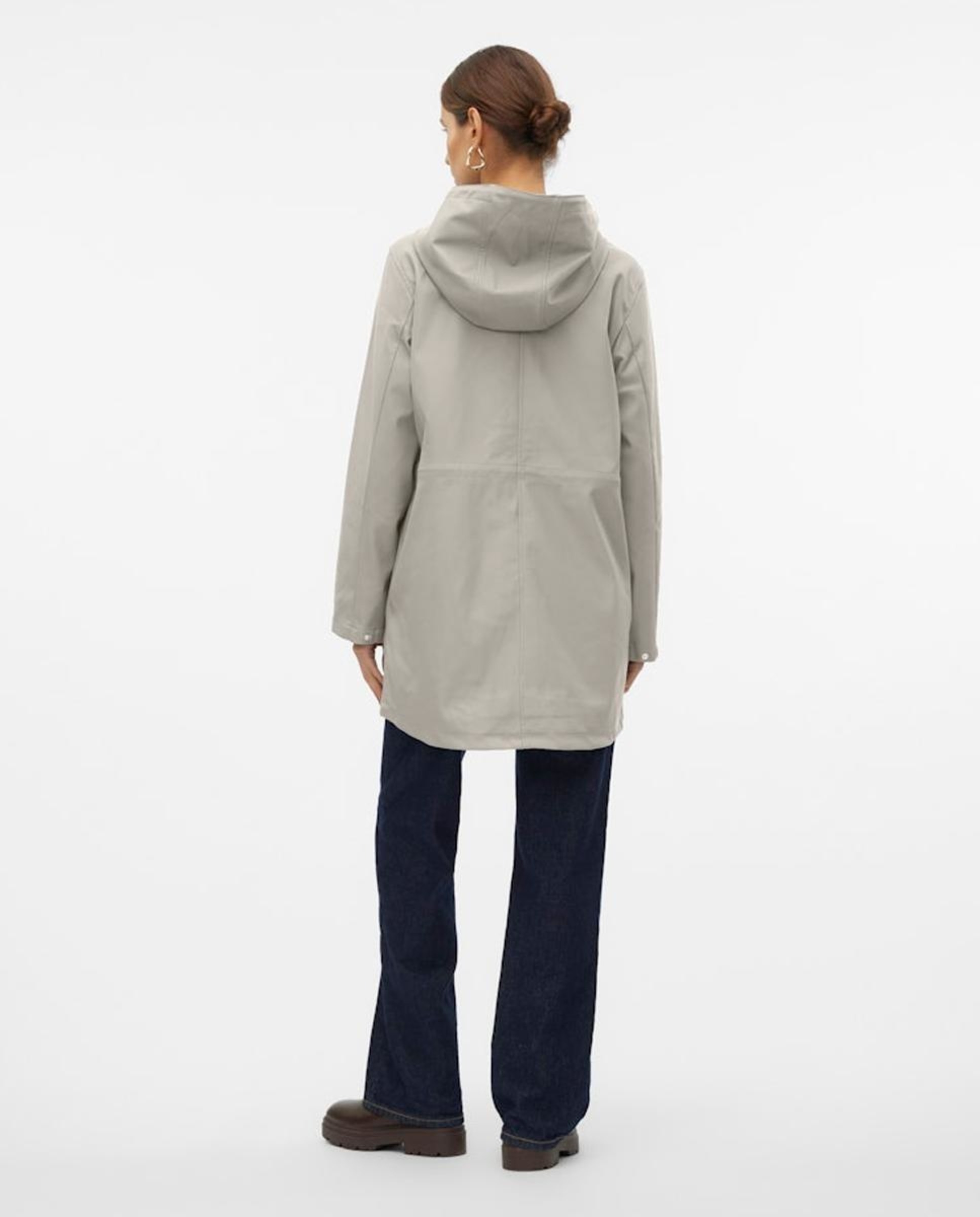 Chubasquero de mujer manga larga con capucha - Vero Moda - Azul índigo Gris claro-4