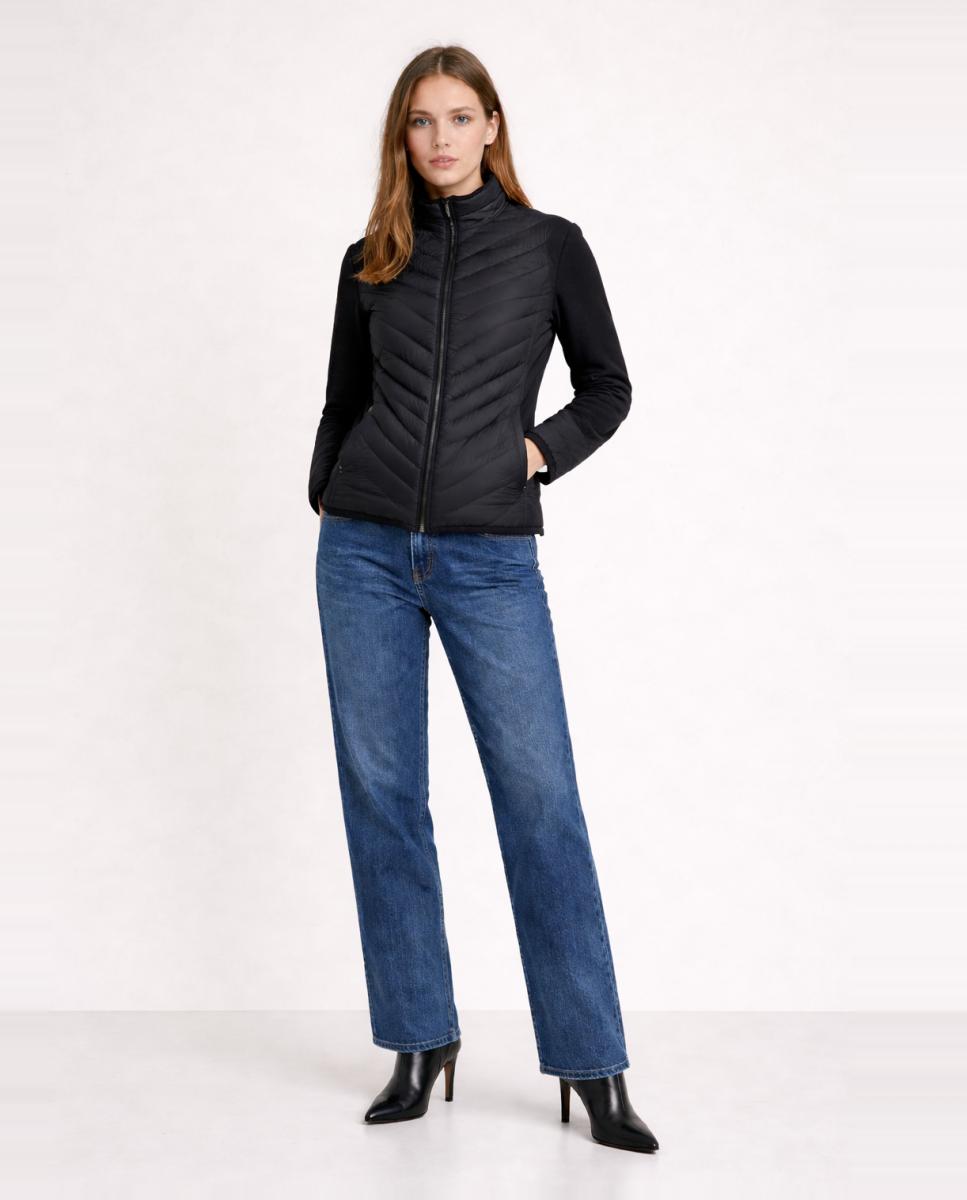 Casaco Acolchoado Combinado Preto-4