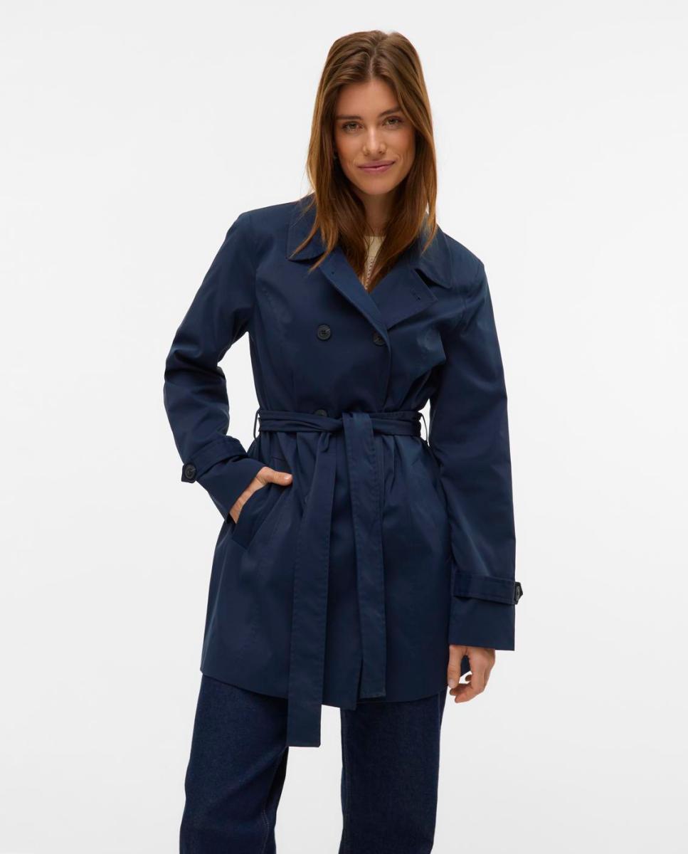 Vero Moda - Gabardina 3/4 con cinturón mujer.