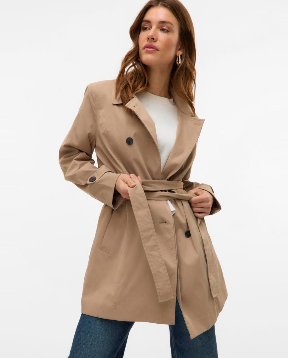 Gabardine 3/4 com Cinto Caramelo-2