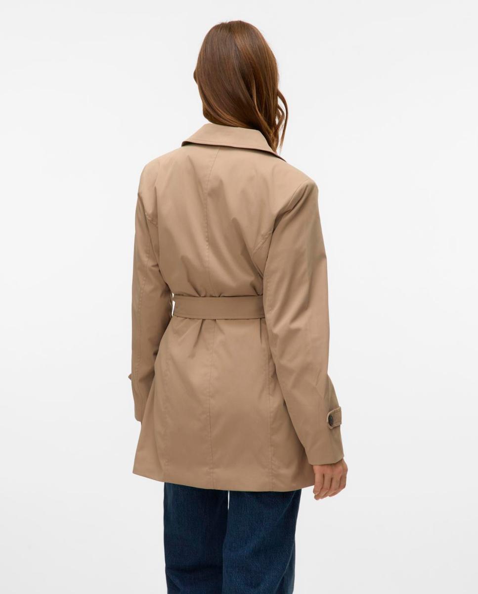 Gabardine 3/4 com Cinto Caramelo-3