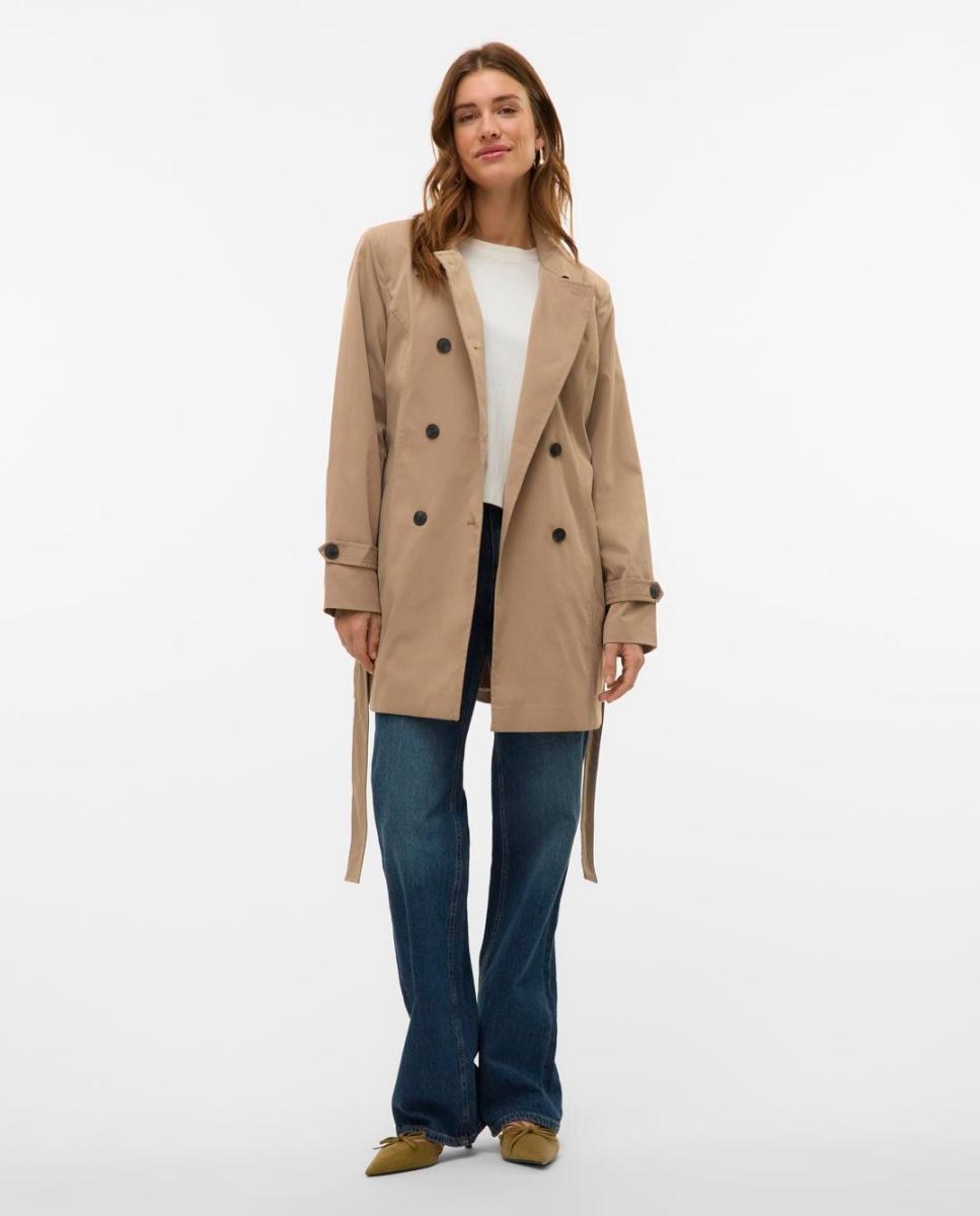 Gabardine 3/4 com Cinto Caramelo-5