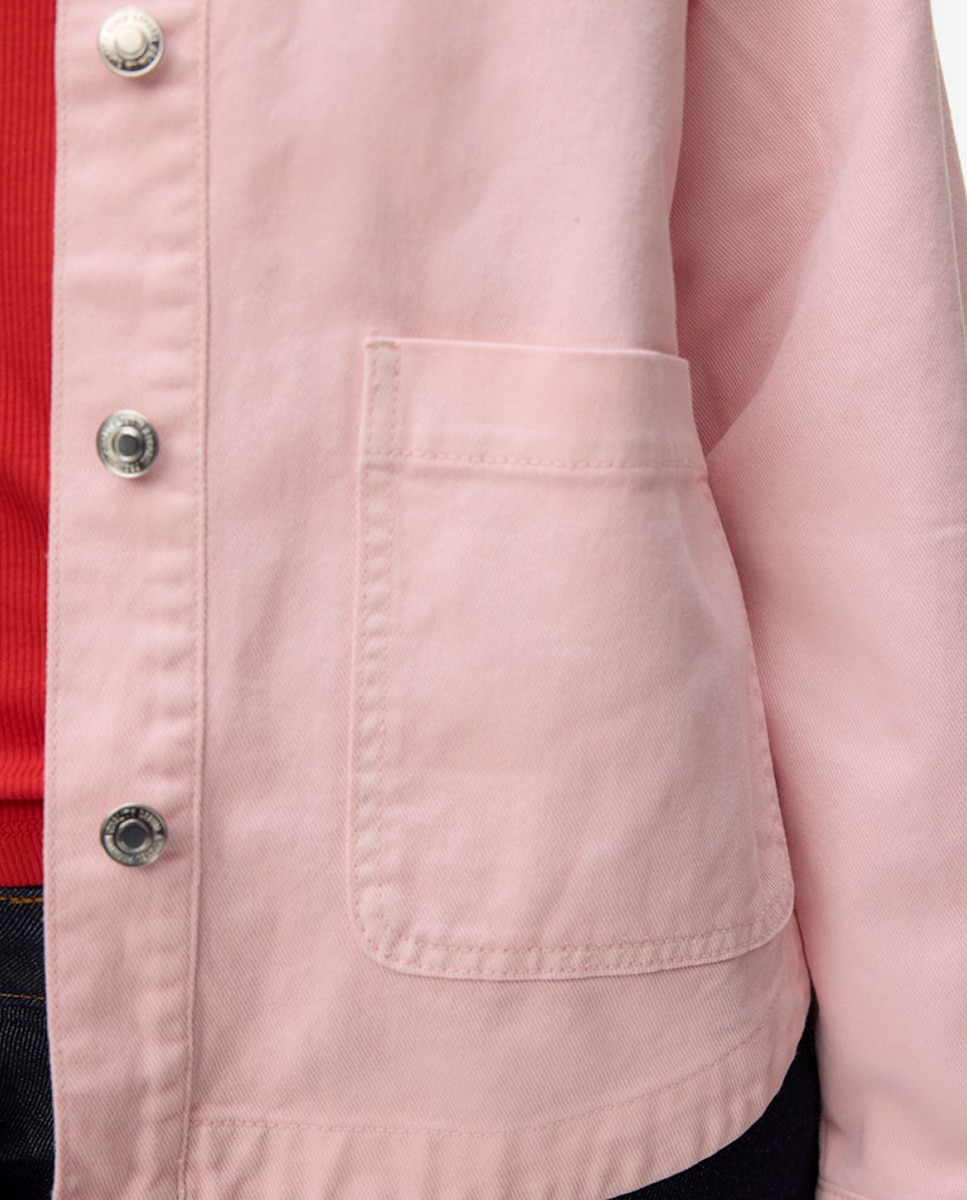 Blusão de Ganga Regular Rosa-claro-4