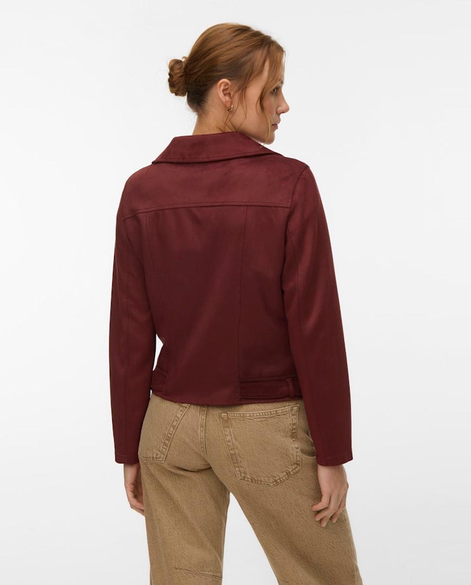 Blusão em Tecido de Camurça com Tachas Bordeaux-2