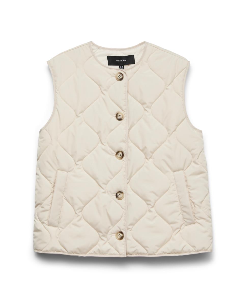 Colete acolchoado com bolsos Branco-gelo-6