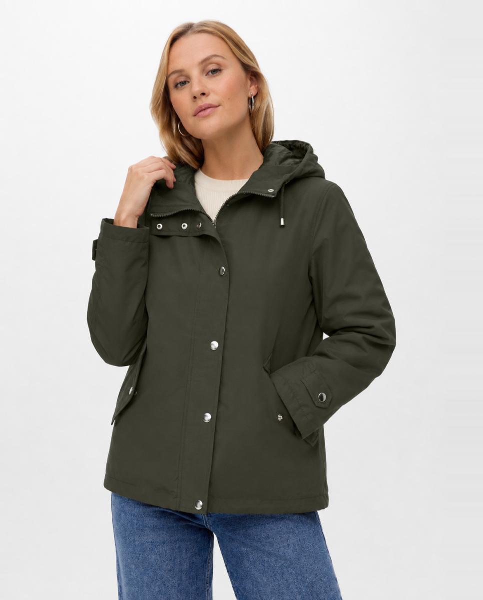 Imagen 0 de Chaqueta con forro acolchado de mujer con capucha Verde militar
