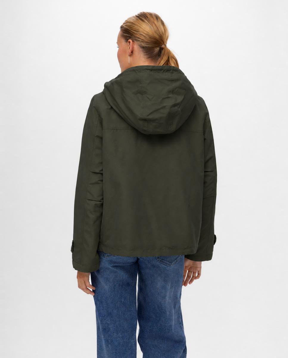 Casaco com Forro Acolchoado e com Capuz Verde-militar-2