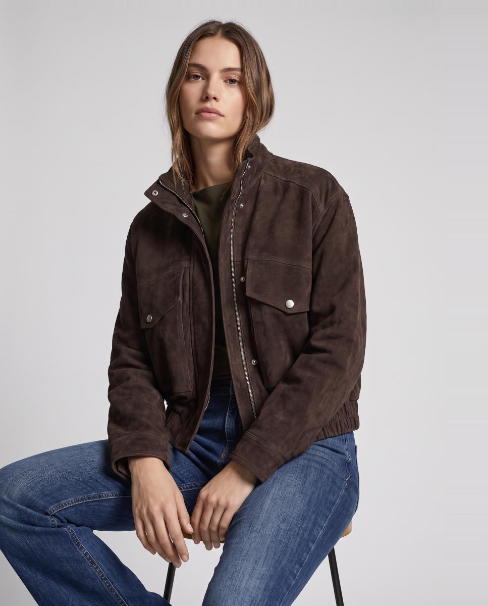 Imagen 4 de Chaqueta de ante estilo bomber - Vero Moda - Marrón oscuro Marrón oscuro