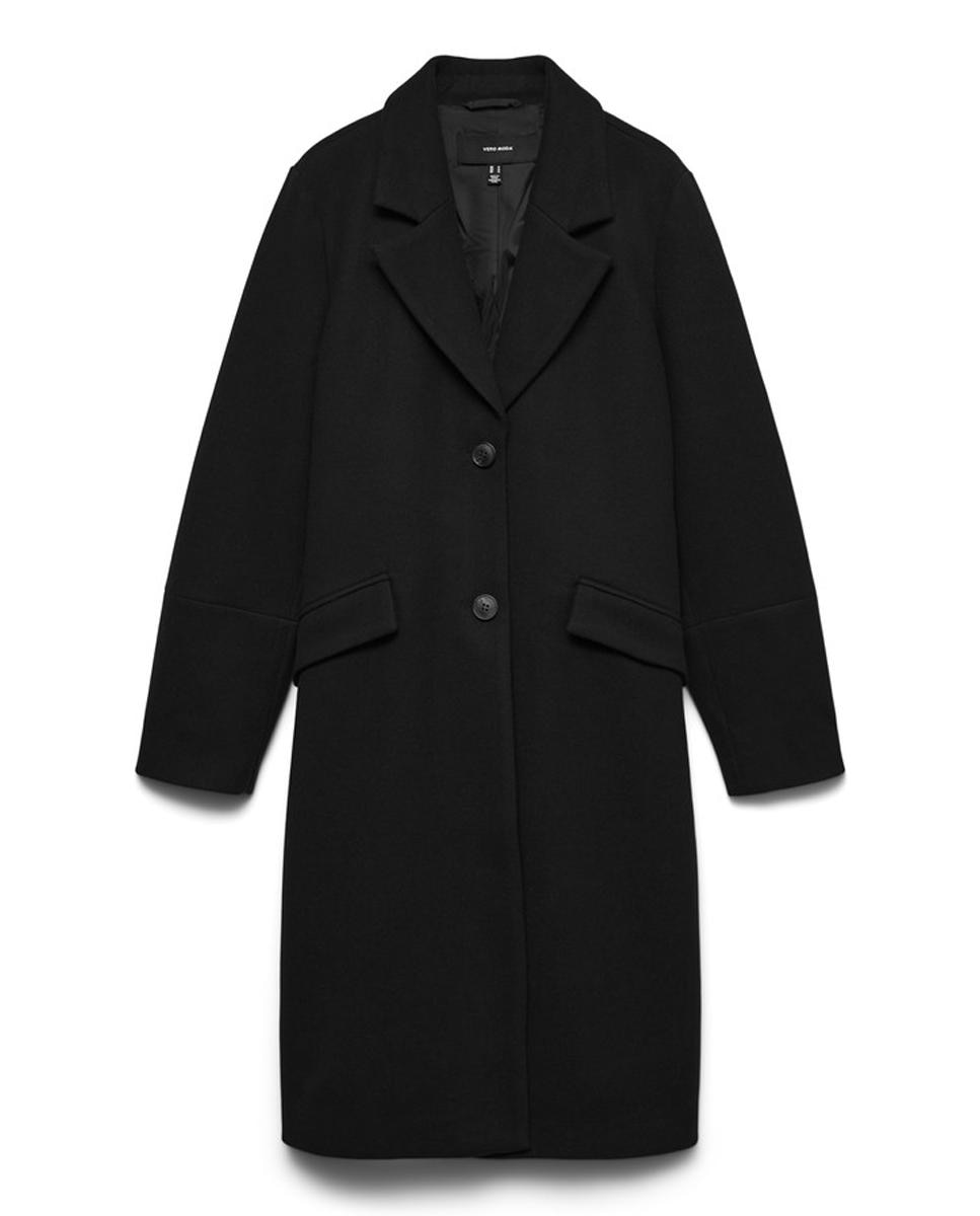 Sobretudo em Tecido Soft Midi Preto-6