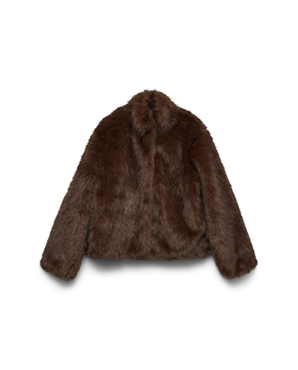 Chaqueta corta efecto pelo mujer - Vero Moda - Marrón Marrón-6